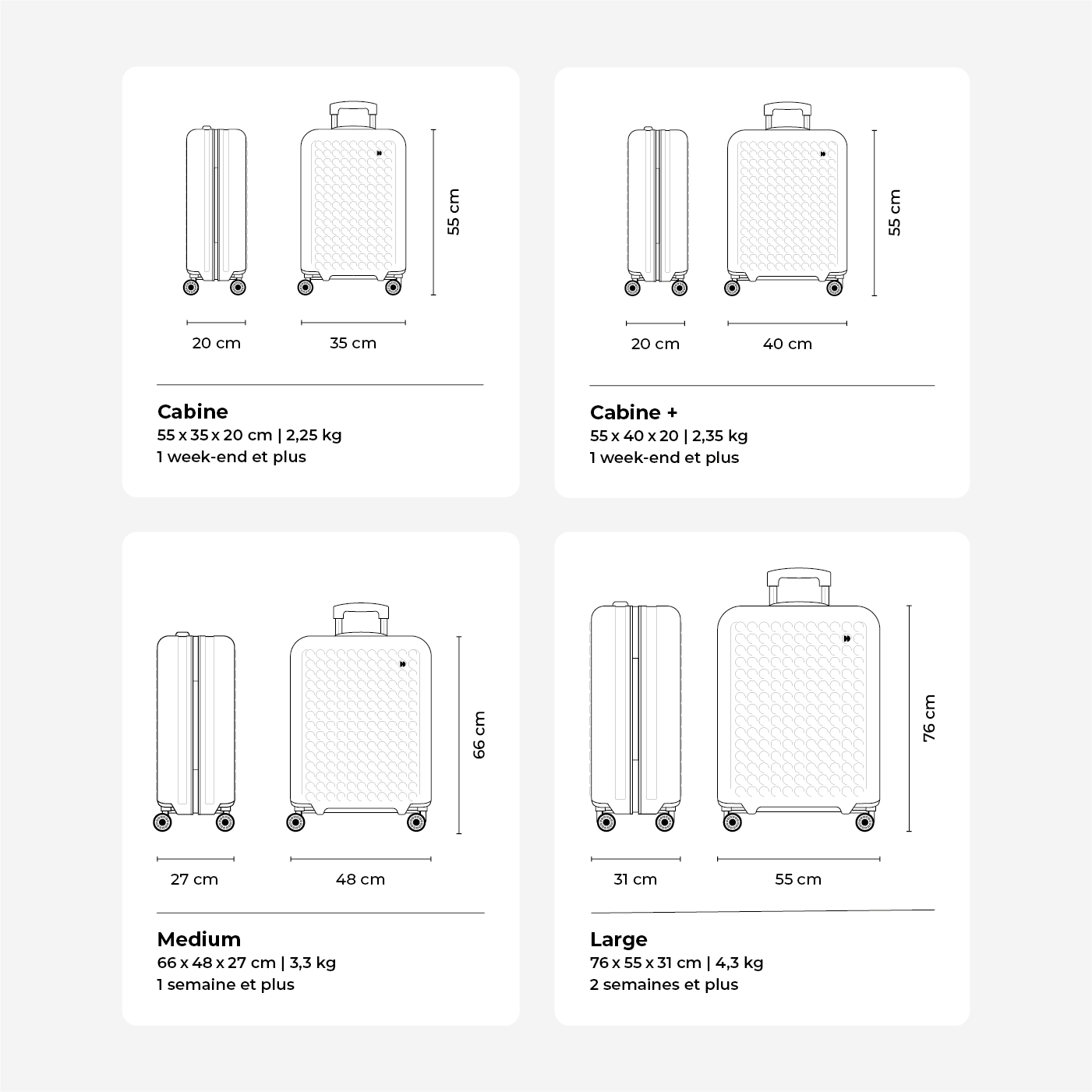 Pack Valise Cabine Réparable à L'infini