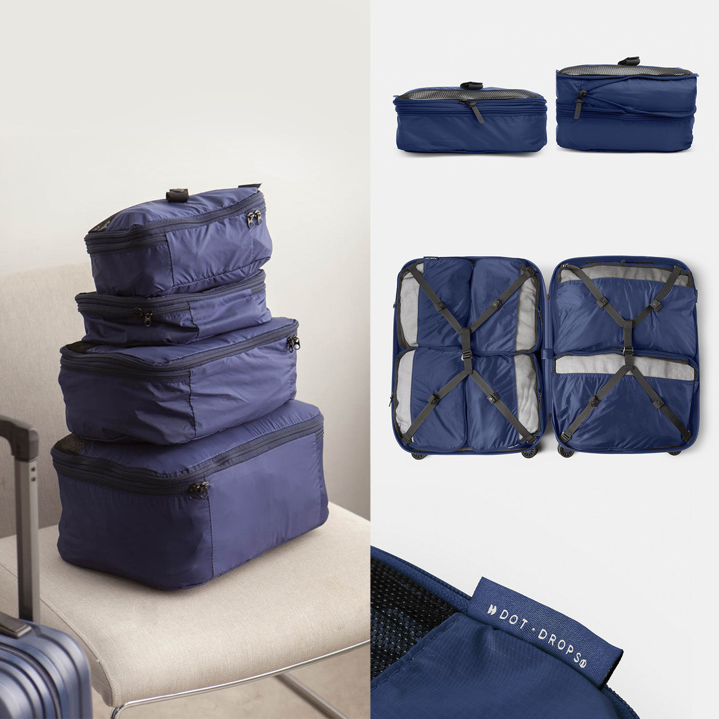 #kit de 7 pochettes d'organisation_bleu toscane