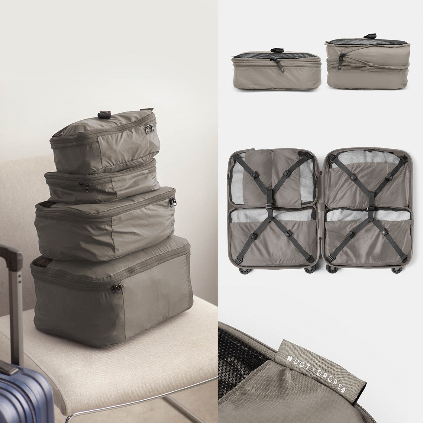 #kit de 6 pochettes d'organisation_bronze gobi