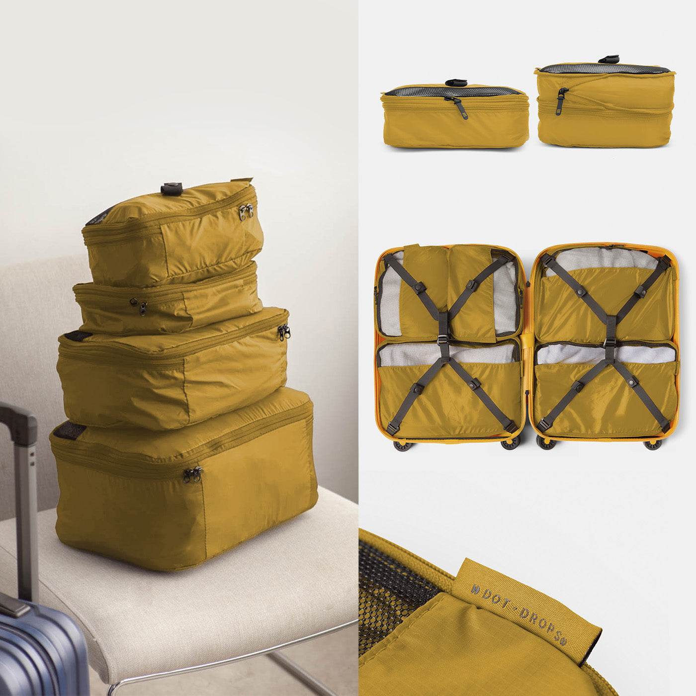 #kit de 6 pochettes d'organisation_jaune positano