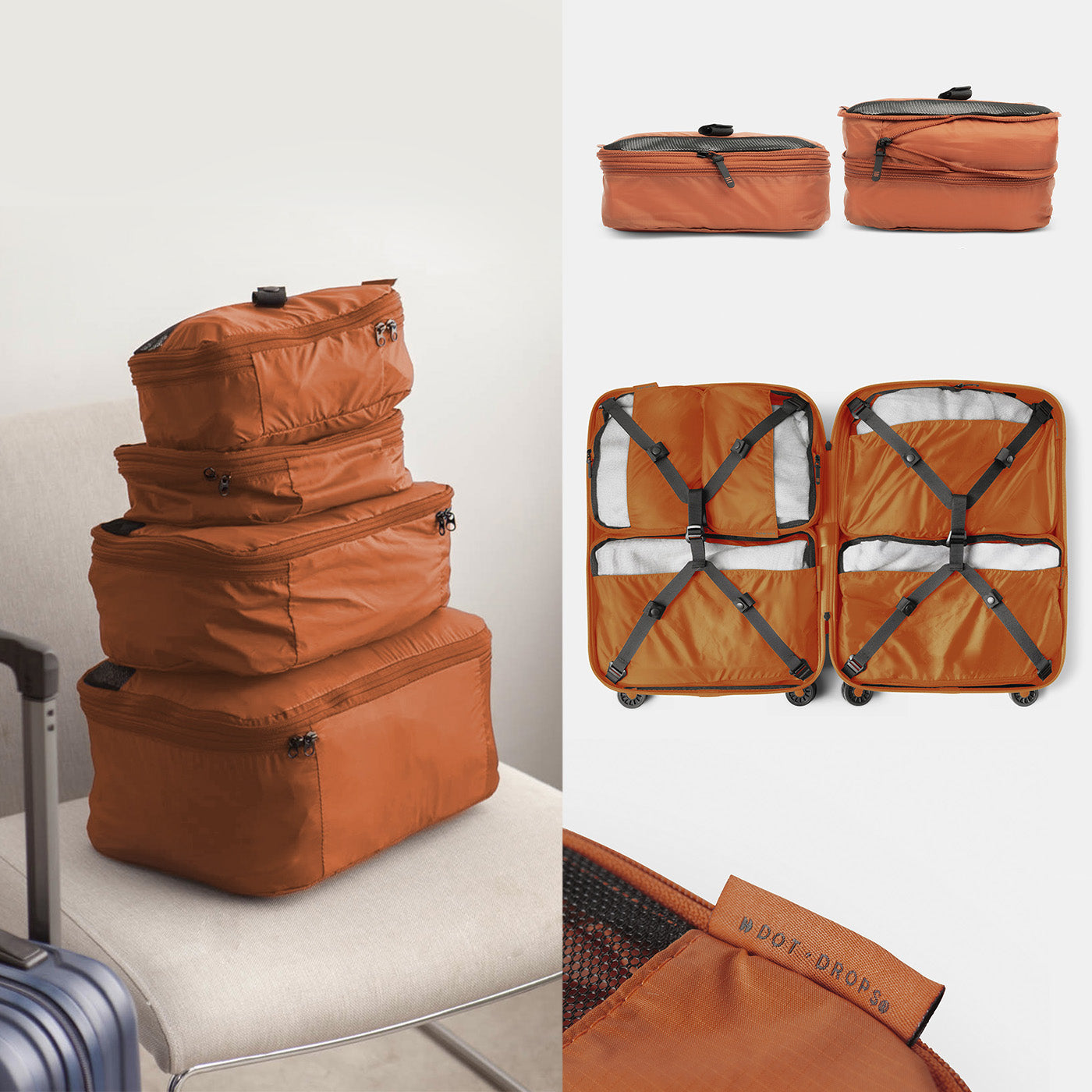 #kit de 6 pochettes d'organisation_orange tazzarine