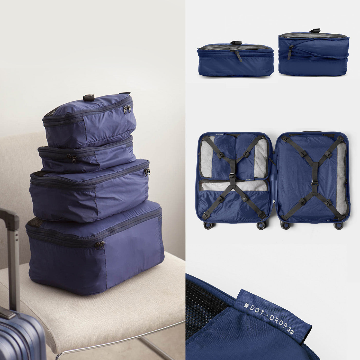 #kit de 6 pochettes d'organisation_bleu toscane