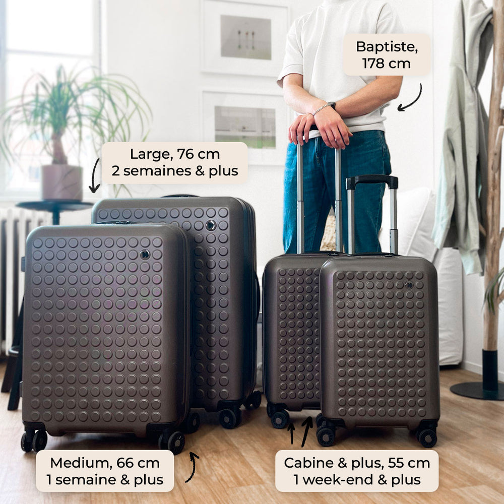 Valise Antler INFINI – Cabine Large Grise – Hybride Nylon – Roulettes